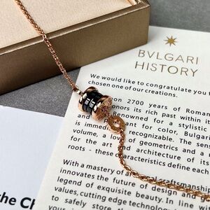Bulgari Rose Gold Necklace with Black Pendant